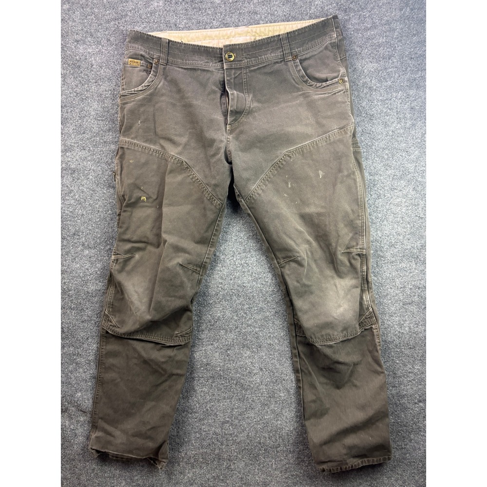 KUHL THE LAW Pants Mens 40x34 Brown Vintage Patina Dye Work Hiking Outdoor